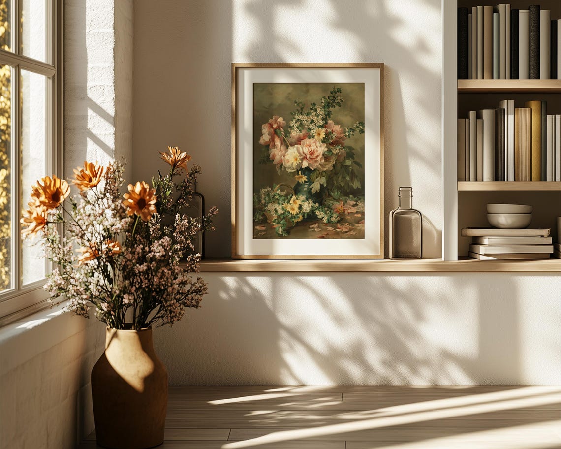 Grand Mixed Rose Bouquet in Classic Floral Still Life Oil Poster - Image 6