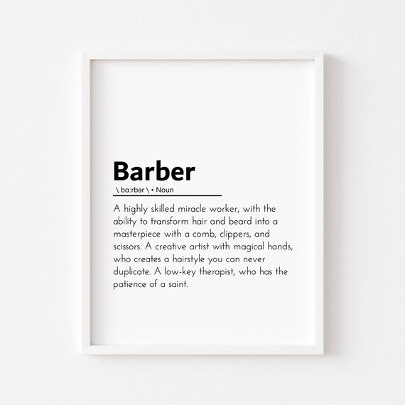 Barber Definition Funny Gift for Barbershop Dictionary Poster