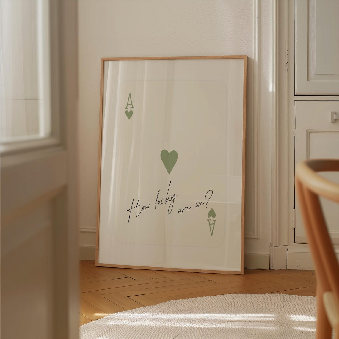 How Lucky Are We Ace of Hearts Playing Card Script Quote Poster