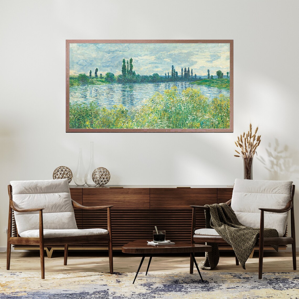 Claude Monet Banks of the Seine River Landscape Impressionist Artwork Poster - Image 2