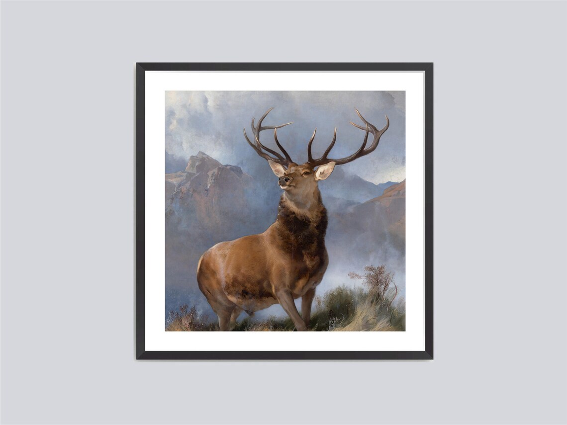 Landseer Monarch Of The Glen Red Deer Stag Scottish Highlands Art Poster - Image 3