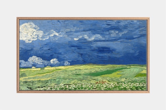 Frame Tv Art Wheatfield Under Thunderclouds Vintage Painting Van Gogh Artwork Instant
