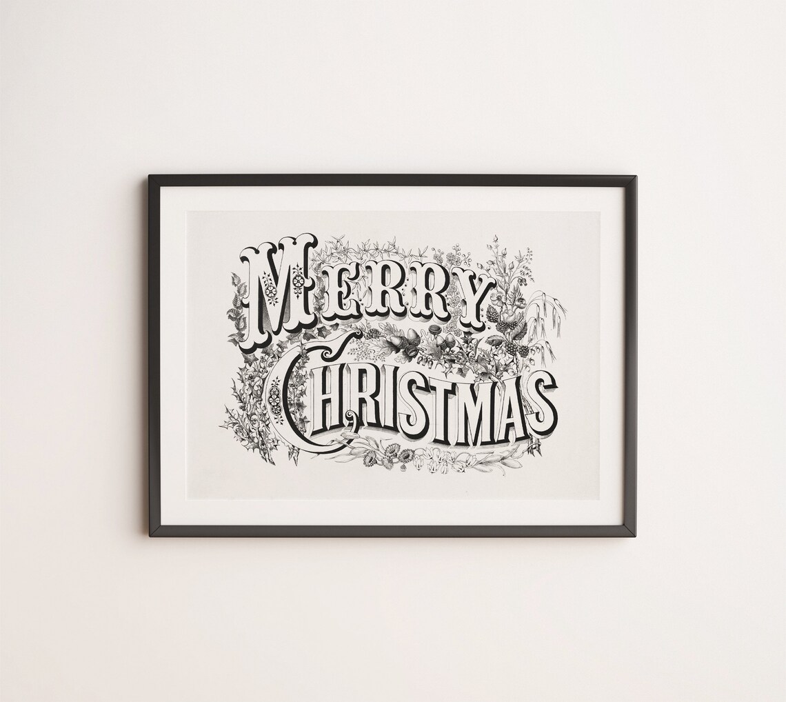 Christmas in the 1870s Vintage Lithograph Art Print - Image 4