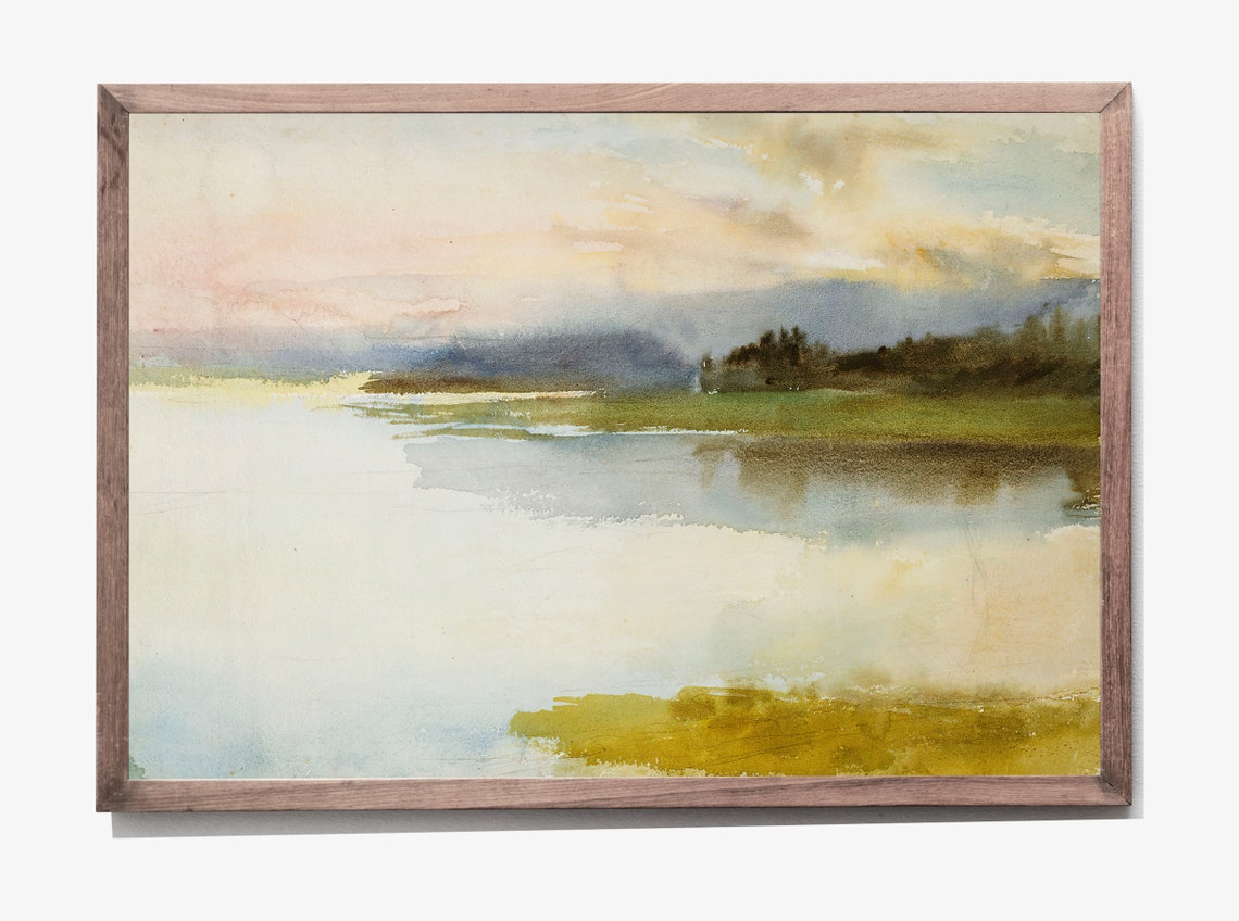 Vintage Seashore Oil Paintings Abstract Landscape Prints Farmhouse Wall Decor Wall Art - Image 2