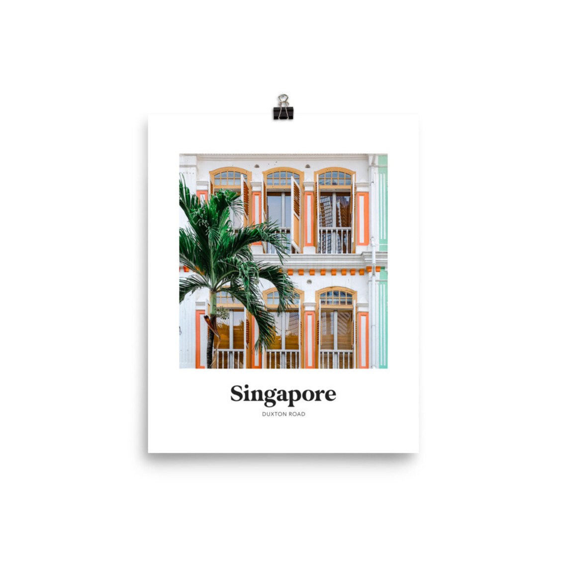 Singapore Duxton Road Pastel Shophouses Photo Street Art Poster - Image 2