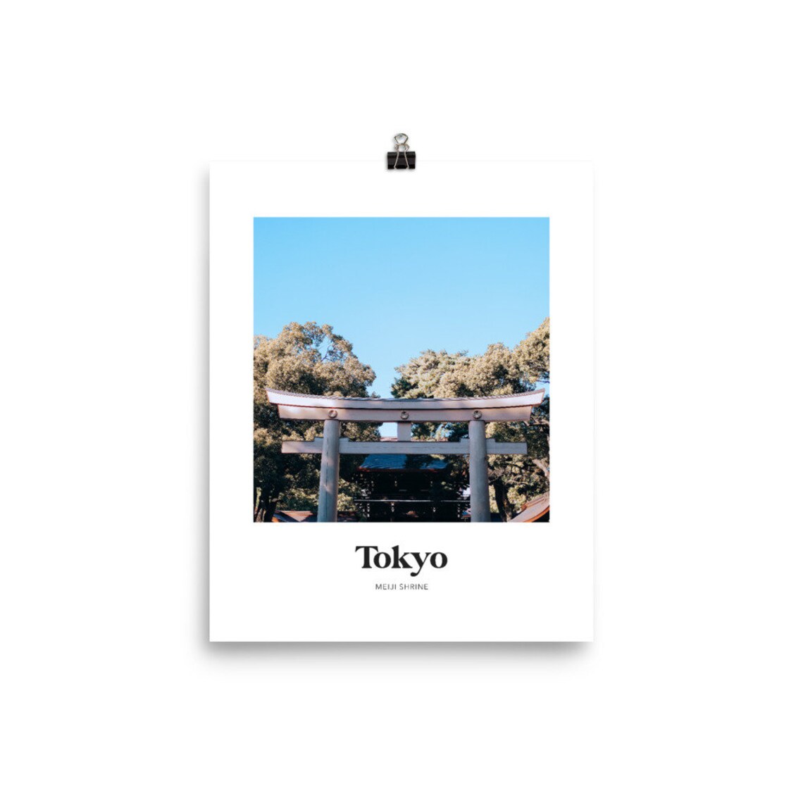 Tokyo Japan Meiji Shrine Wooden Torii Gate Photo Travel Poster - Image 3