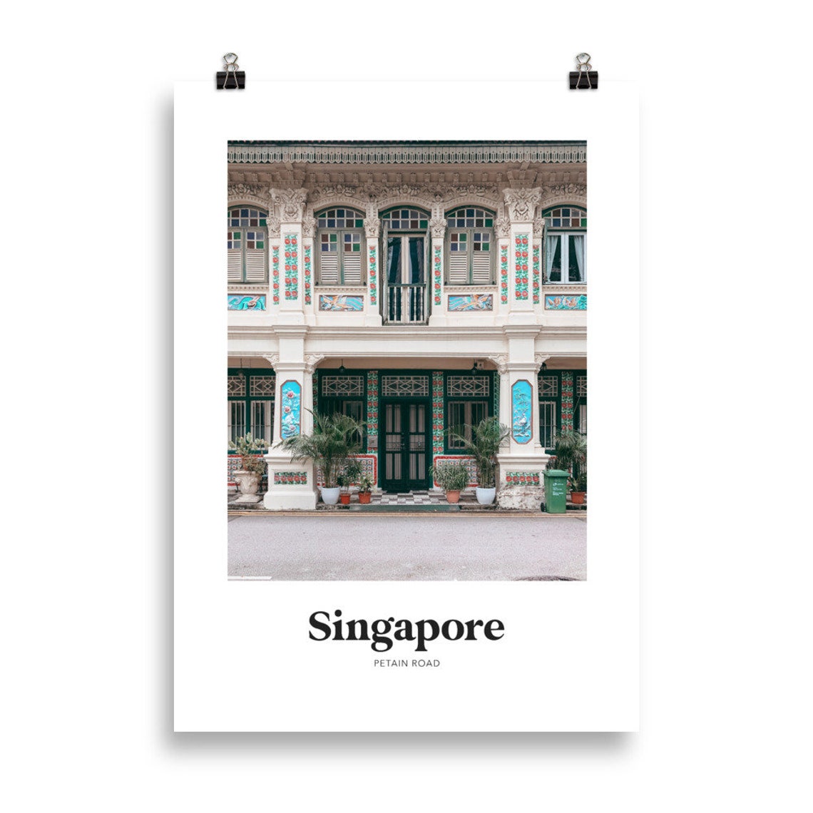 Singapore Petain Road Ornate Peranakan Shophouse Photo Poster - Image 2