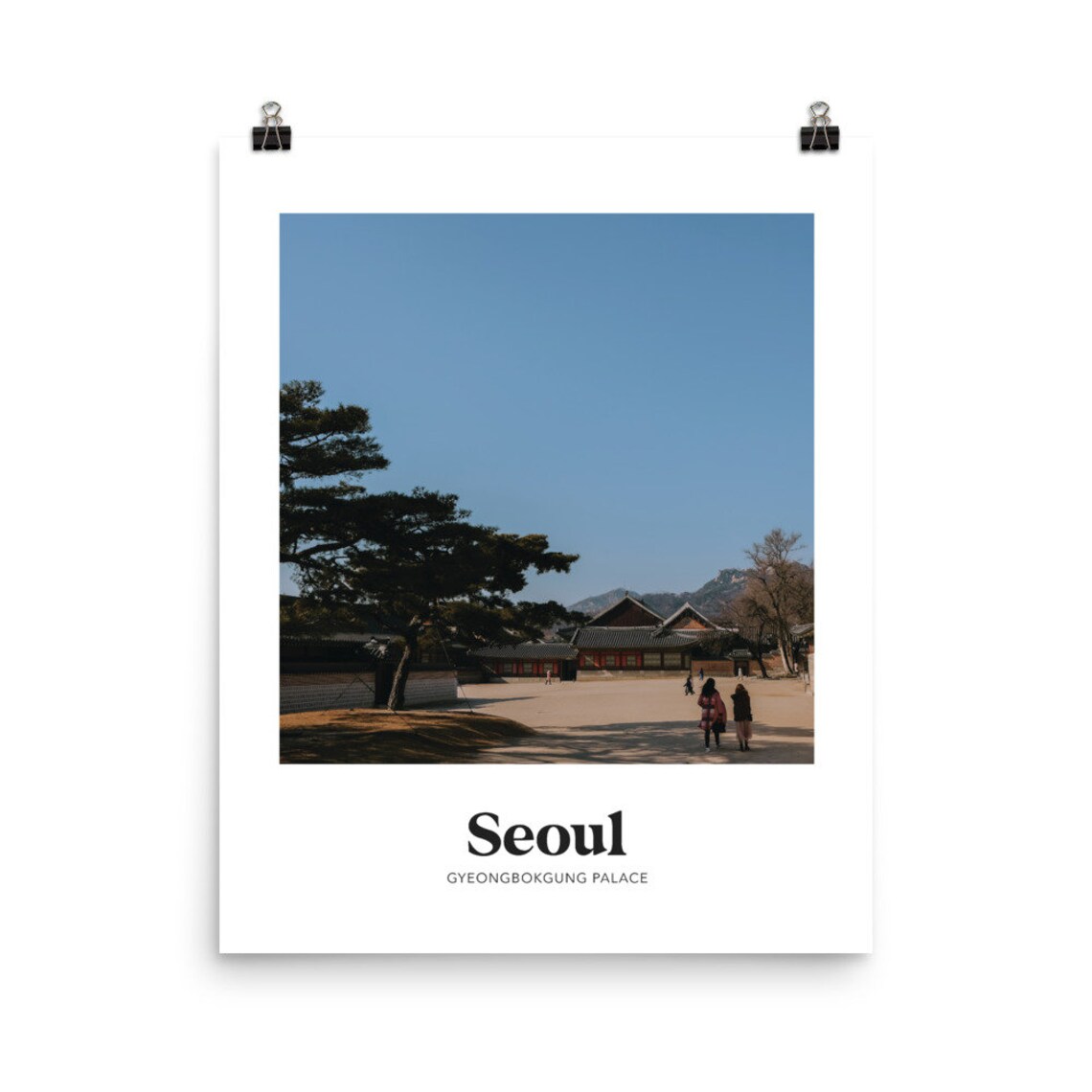 Seoul Gyeongbokgung Palace Courtyard Pine Tree Photography Poster - Image 2
