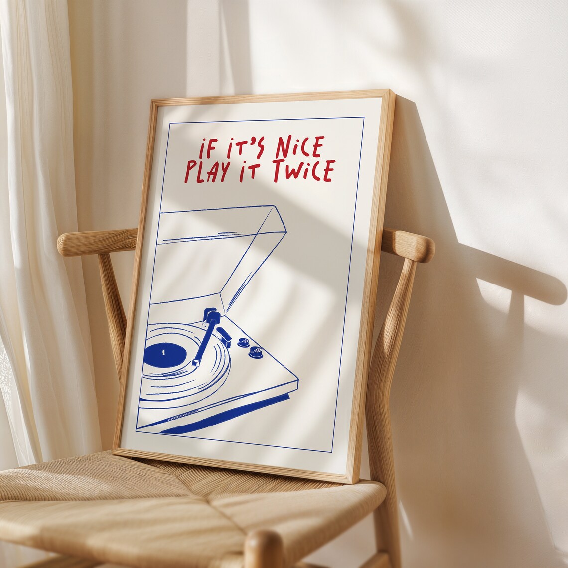 Music Wall Art Play It Twice Retro Groovy Print - Image 2