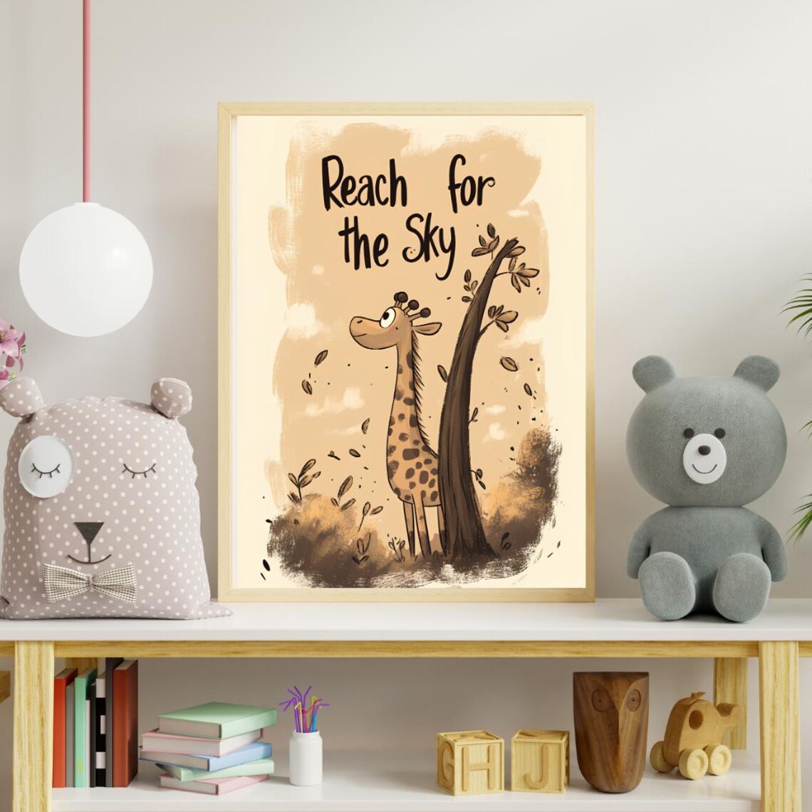 Giraffe Motivational Quote, Inspirational Wildlife Art Print - Image 2