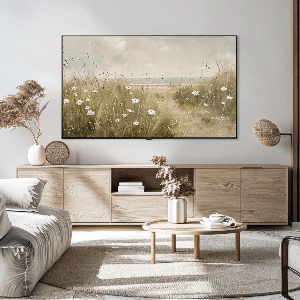 Coastal Dunes Wildflowers with Ocean Breeze Beach Art Poster - Image 5