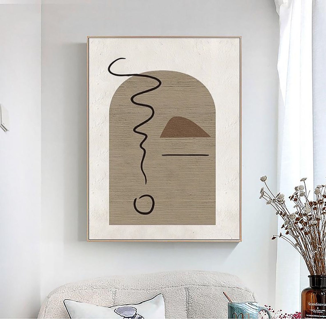 Modern Beige White Abstract Painting On Beige White Textured Wall Art Minimalist Painting Beige White Painting Wabi Sabi Wall Art - Image 4