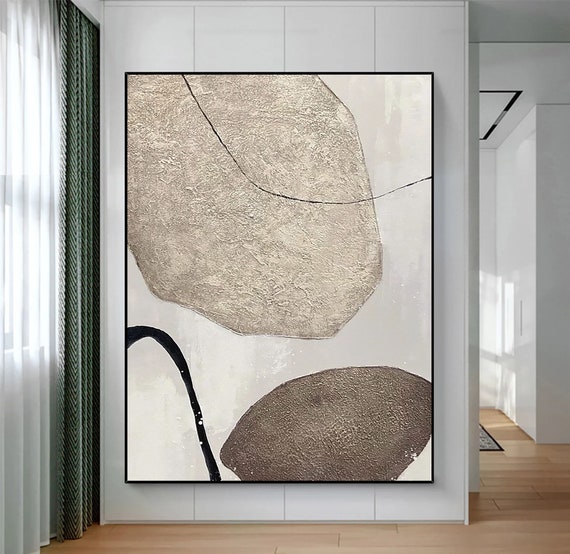 Wabi Sabi Abstract Wall Art Earth Tone Abstract Painting Neutral Wall Decor Boho Textured Wall Art Minimalist Painting Entrance Wall Art
