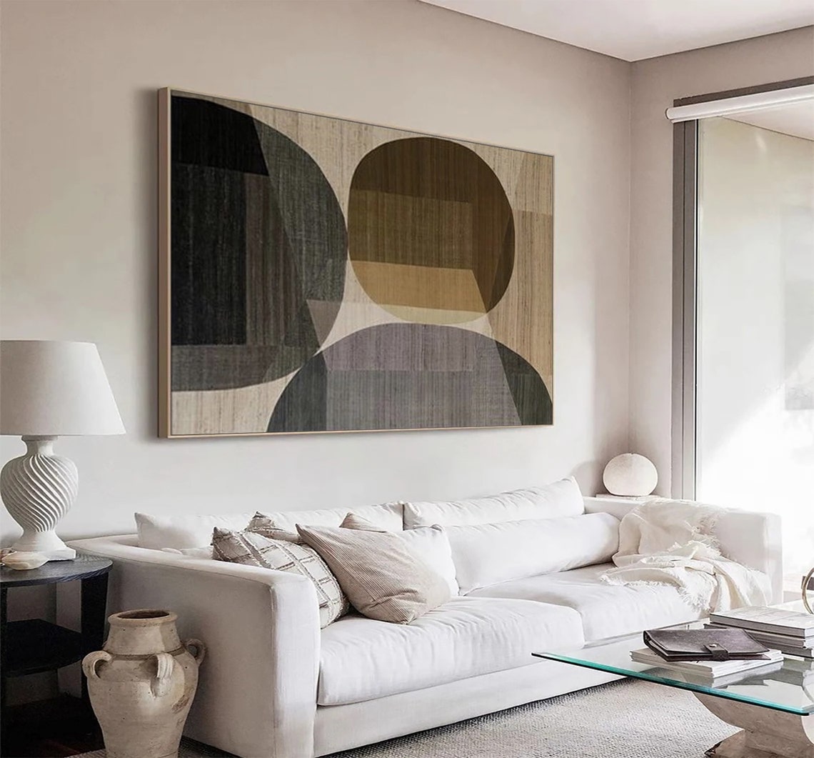 Neutral Wabi Sabi Wall Art Brown Abstract Painting Black Brown Textured Minimalist Painting Beige Abstract Minimalist Painting - Image 2