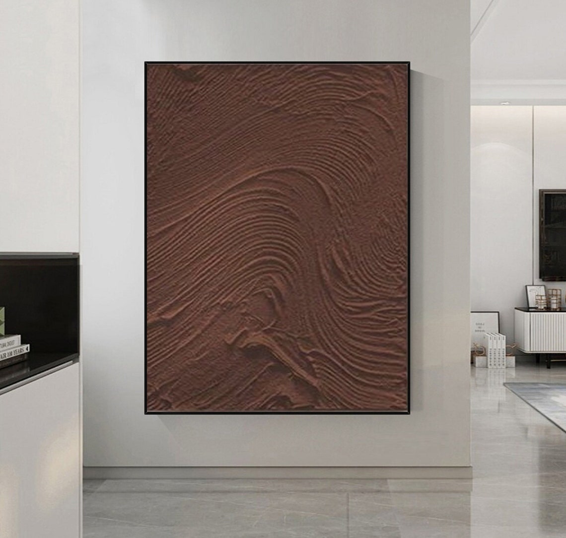 Brown 3d Textured Wall Art Brown Abstract Painting On Brown Wall Art Brown Textured Art Brown Abstract Art Painting 3d Brown Wall Art - Image 4