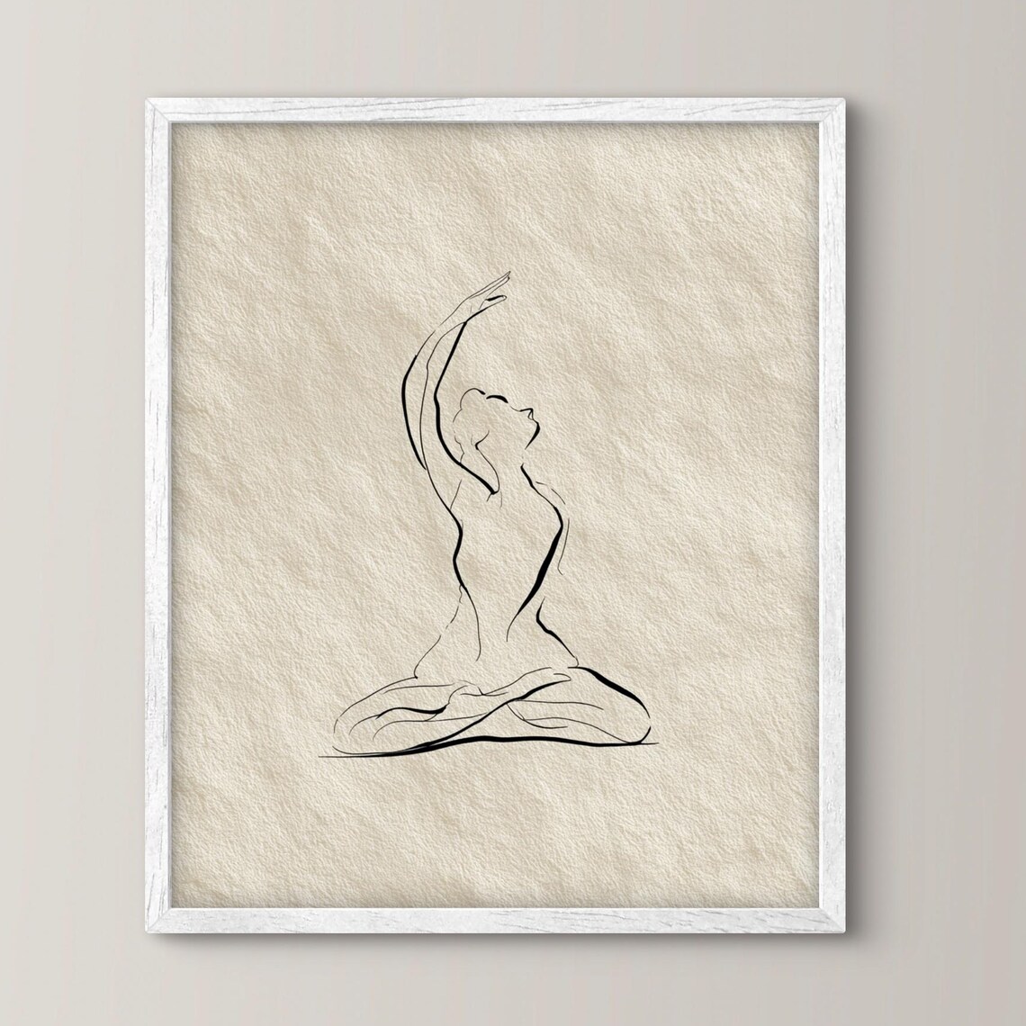 Minimalist Yoga Figure Seated Backbend Stretch Line Art Poster