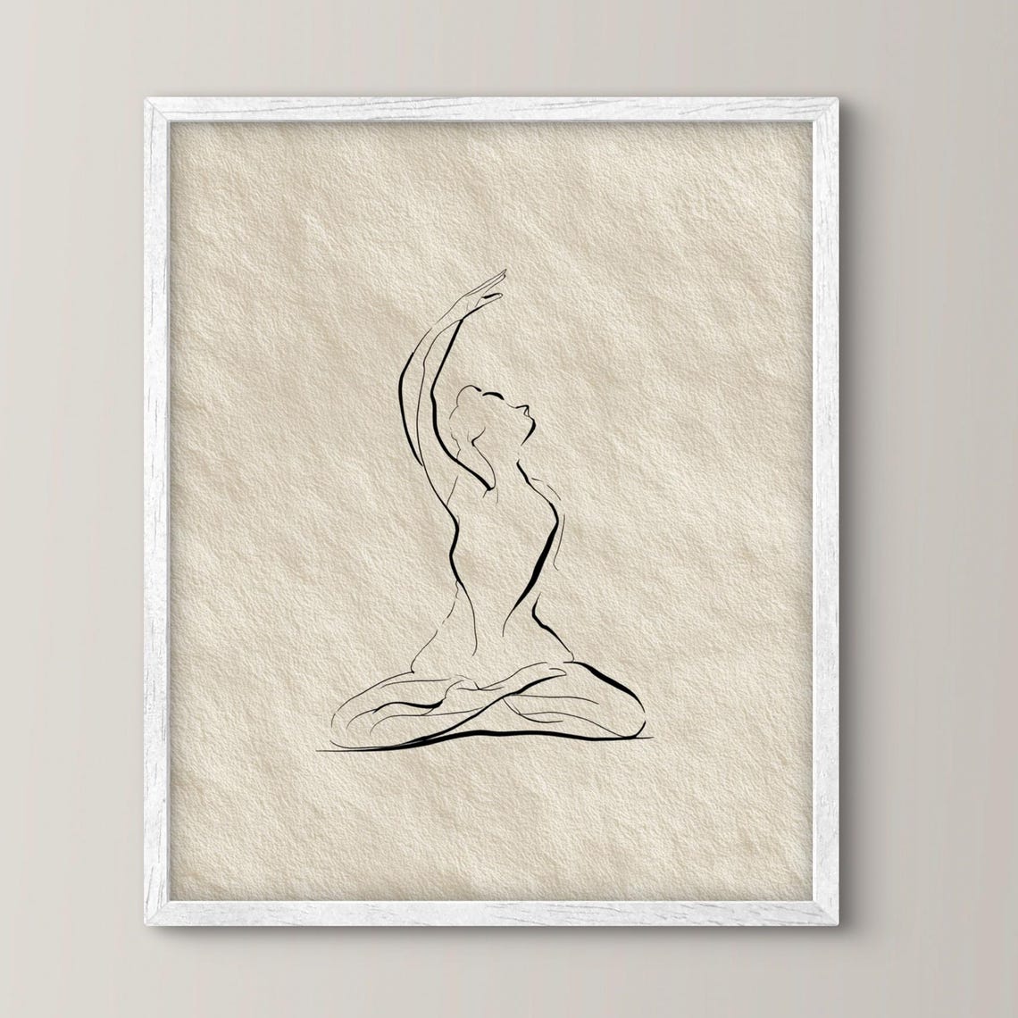 Minimalist Yoga Line Art Serene Meditation Wall Print