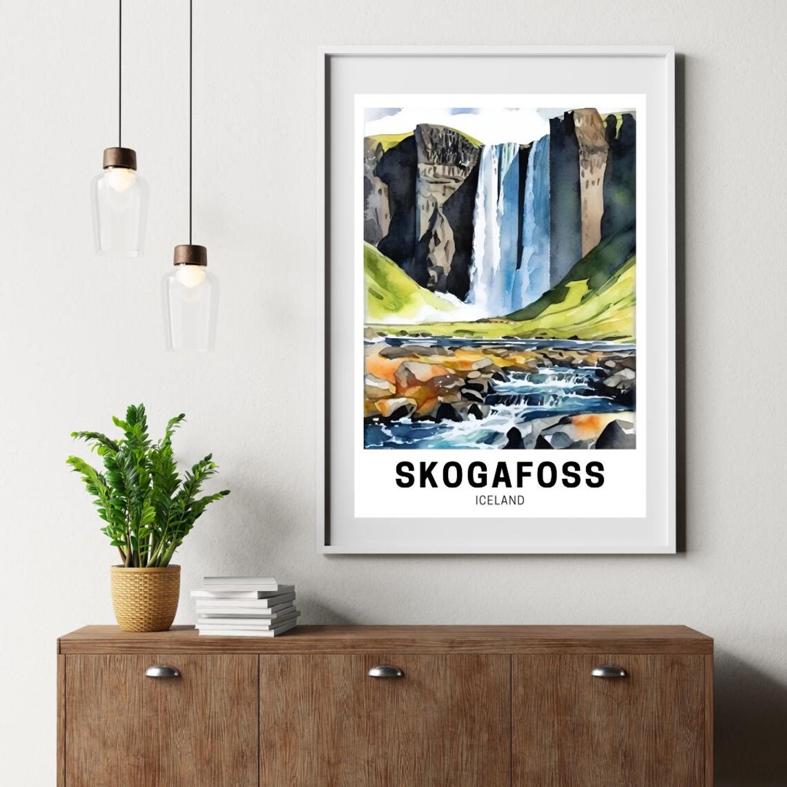 Iceland Waterfall Skogafoss Travel Poster - Image 4