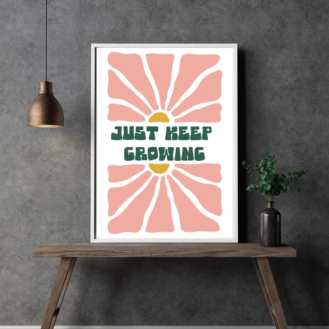 Just Keep Growing Motivational Quote Poster - Image 5