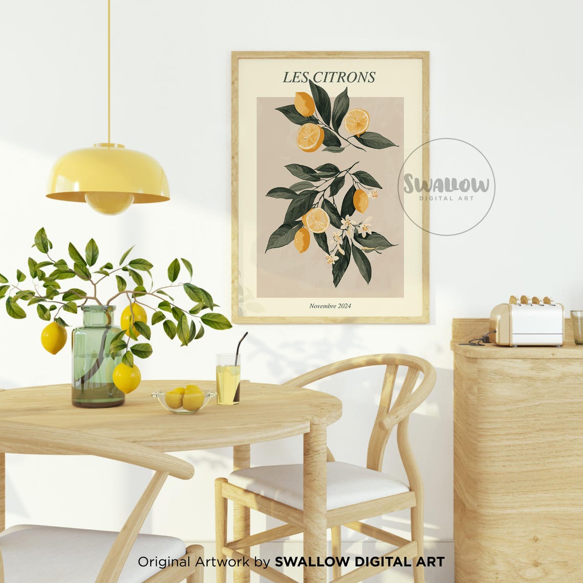 French Les Citrons Lemon Branches Novembre 2024 Botanical Poster - Image 2