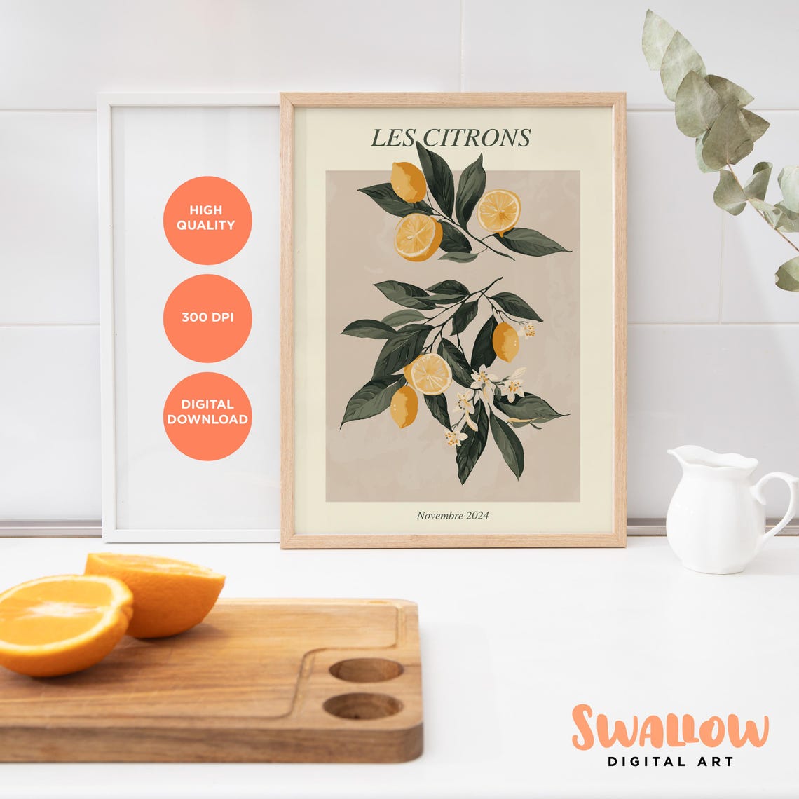 French Les Citrons Lemon Branches Novembre 2024 Botanical Poster - Image 3