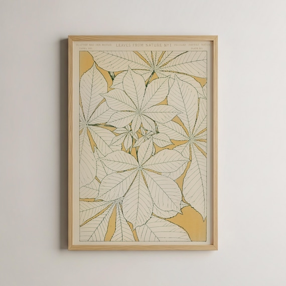 Vintage Botanical Leaf Print, Nature Art Print