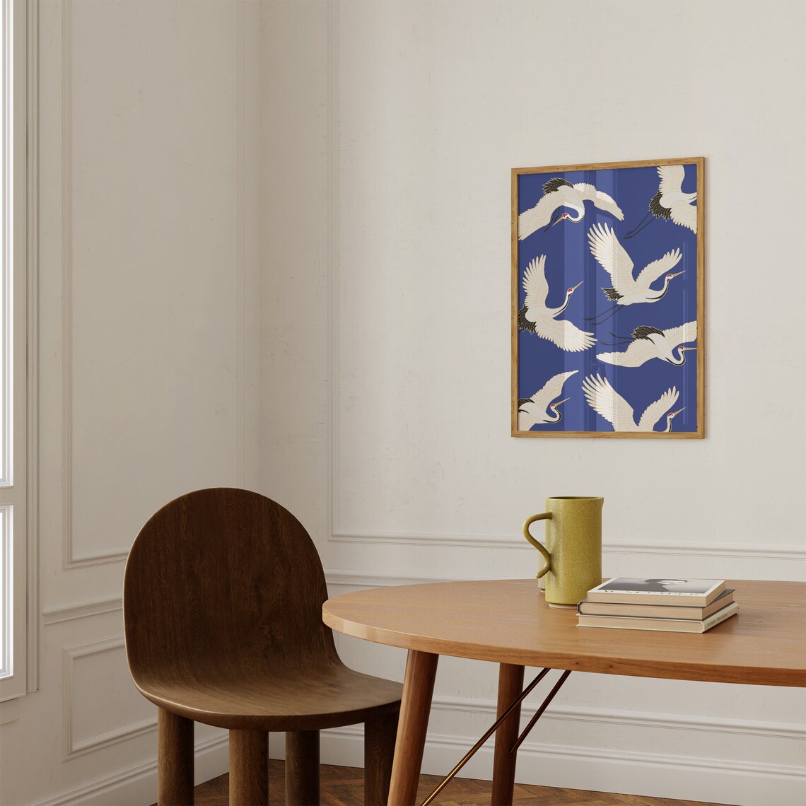 Japanese Cranes Vintage Birds Poster, Exhibition Art - Image 2