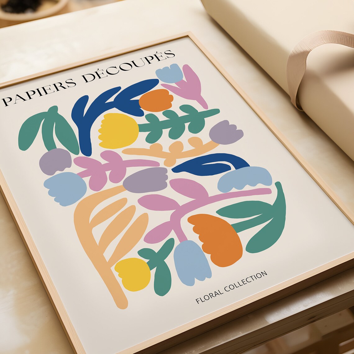 Papiers Decoupes Colorful Floral Cutout Matisse Style Poster - Image 2