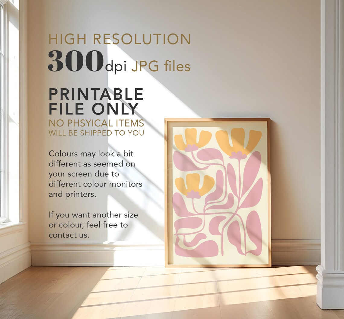 Matisse-Inspired Abstract Flower Art Print - Image 3