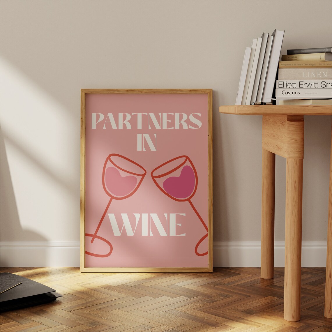 Partners In Wine Cheers Wine Poster, Bar Cart Art Print - Image 3