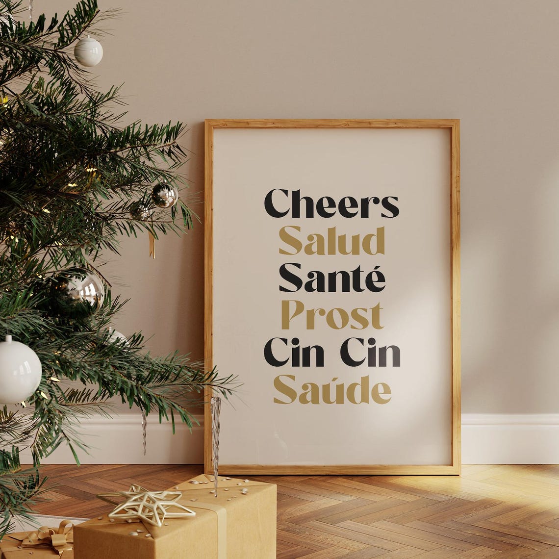 Cheers Salud Sante Prost Cin Cin Saude Multilingual Toast Wall Art - Image 3