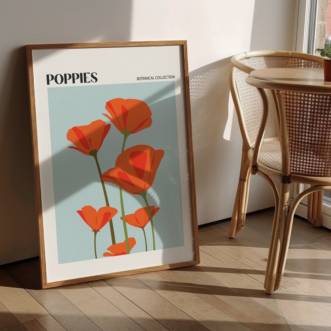 Poppy Art Print, Mid-Century Modern Floral Decor - Image 4