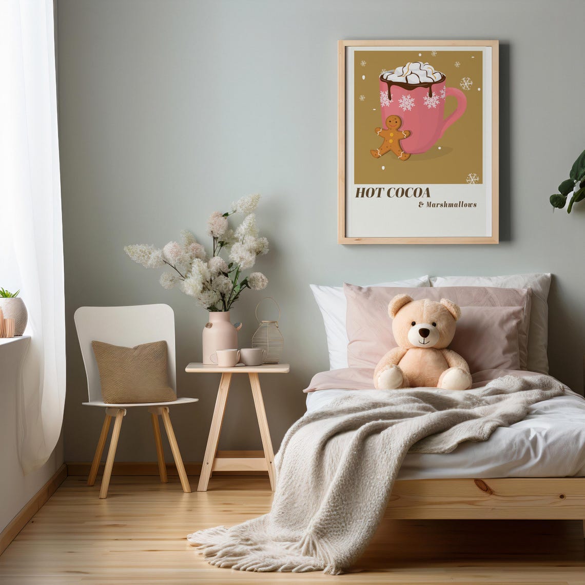 Hot Cocoa And Marshmallows Christmas Gingerbread Festive Poster - Image 2
