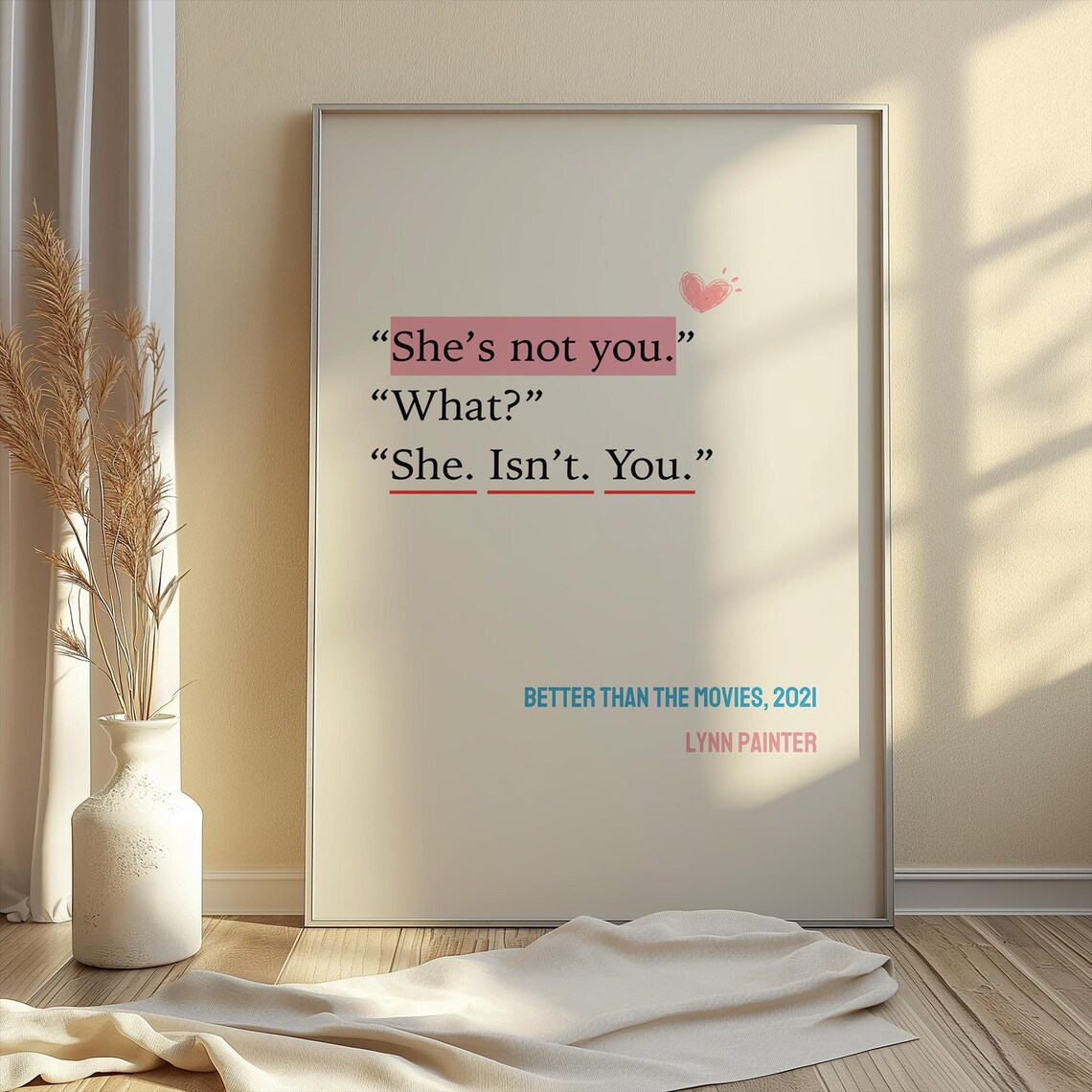 Better Than The Movies Book Quotes Poster, Bookish Gift - Image 3