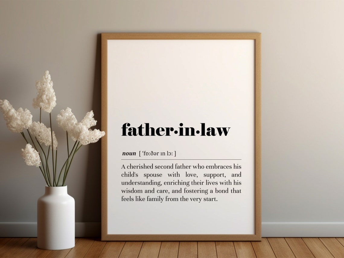 Father In Law Definition Fathers Day Appreciation Gift Poster