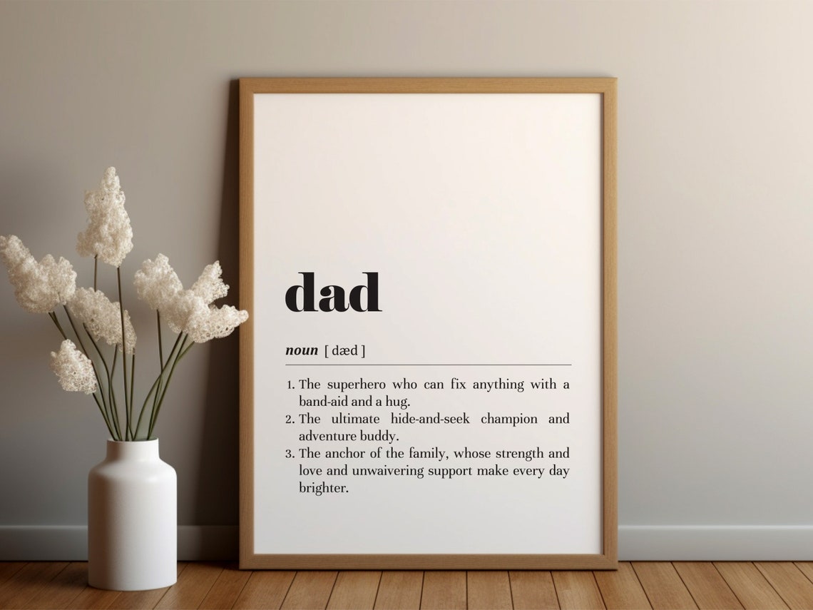Dad Dictionary Definition Minimalist Superhero Fathers Day Poster
