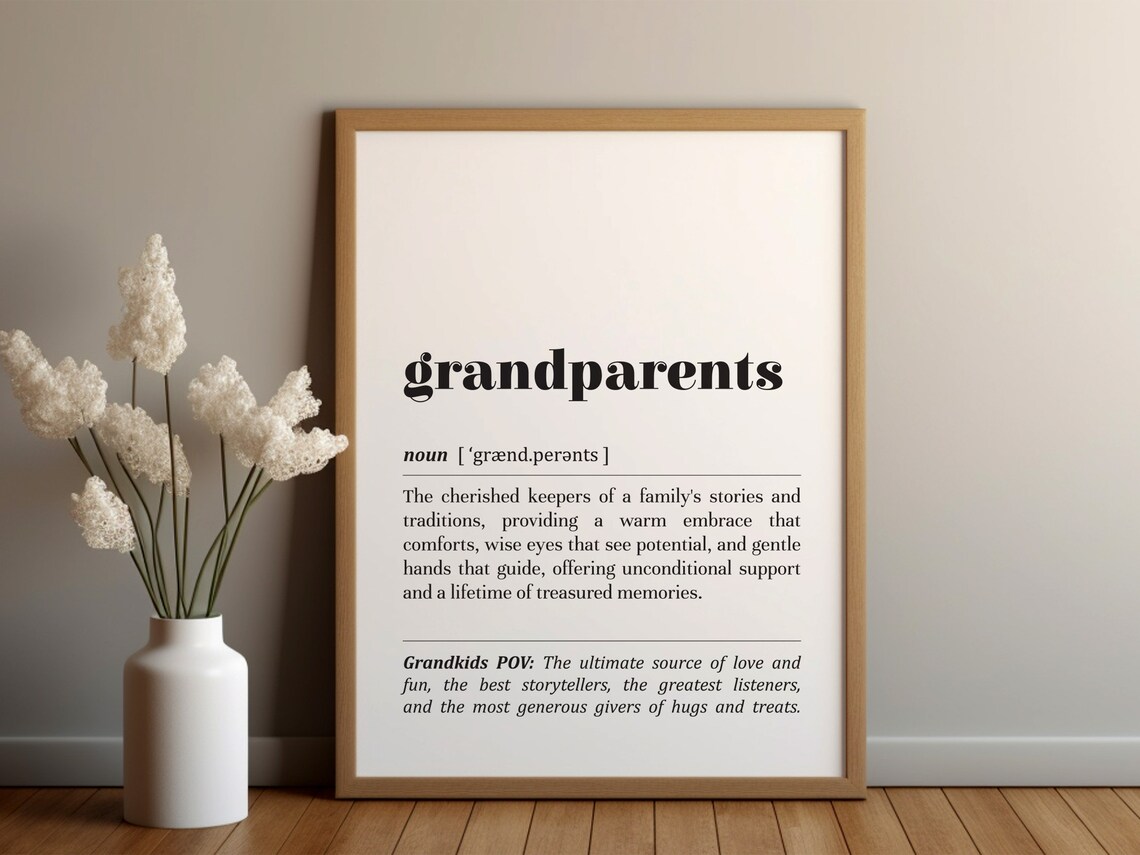 Grandparents Definition Typography Art Print