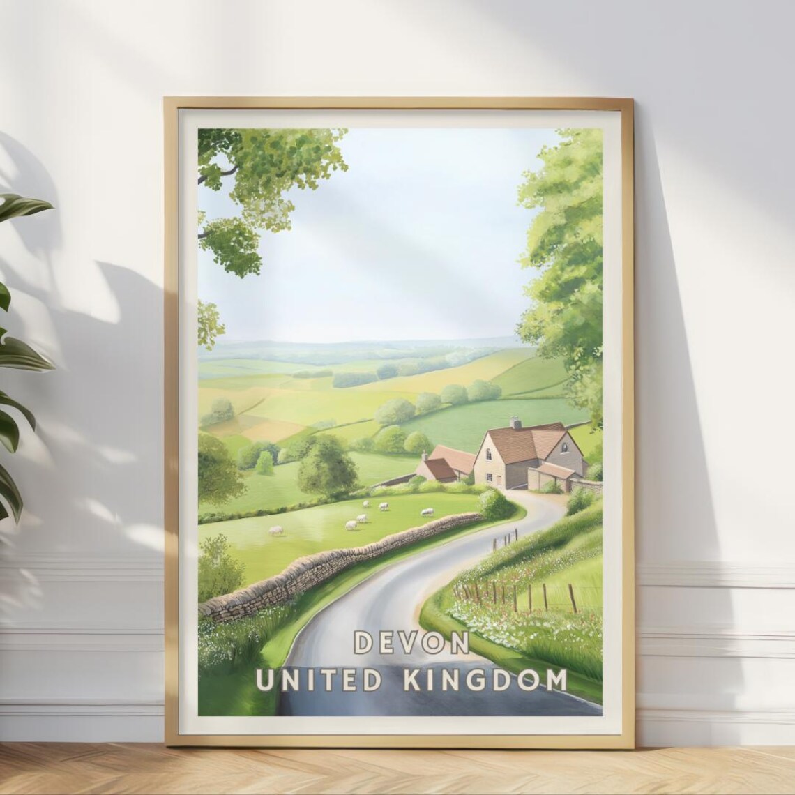 Devon England Poster, Countryside Landscape