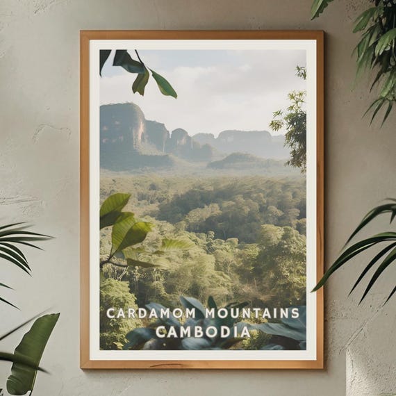 Cardamom Mountains Cambodia Poster Lush Jungle Wall Art Tropical Rainforest Print Southeast Asia Nature Decor Wilderness Landscape