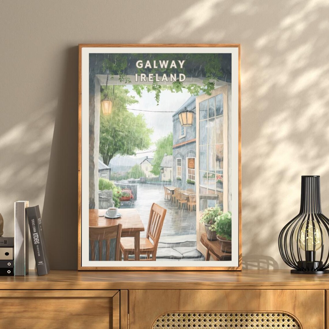 Galway Ireland Poster, Cozy Rainy Street Scene - Image 3