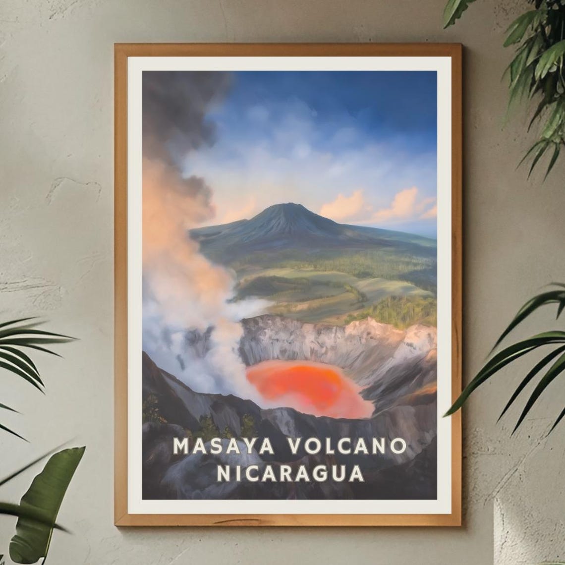 Masaya Volcano Poster Nicaragua Travel Print Volcanic Landscape Wall Art Lava Crater Decor Adventure Nature Print Central America Art - Image 2