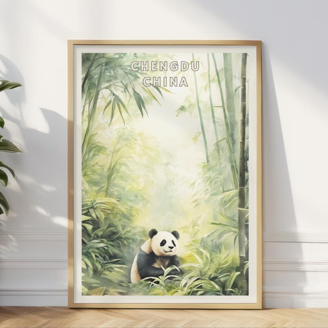 Chengdu China Giant Panda Resting In Bamboo Forest Sanctuary Poster - Image 3