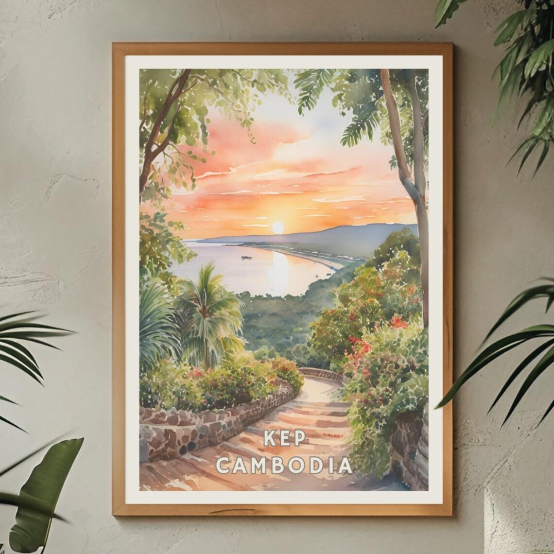Kep Cambodia, Tropical Sunset Travel Poster - Image 3