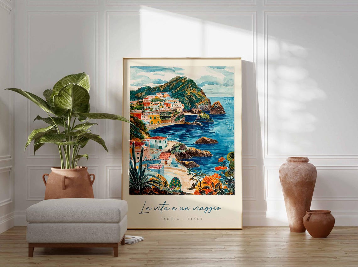 Ischia Poster Italian Travel Print Ischia Travel Art Ischia Wall Art Italy Art Italy Travel Decor Italian Travel Gift - Image 3