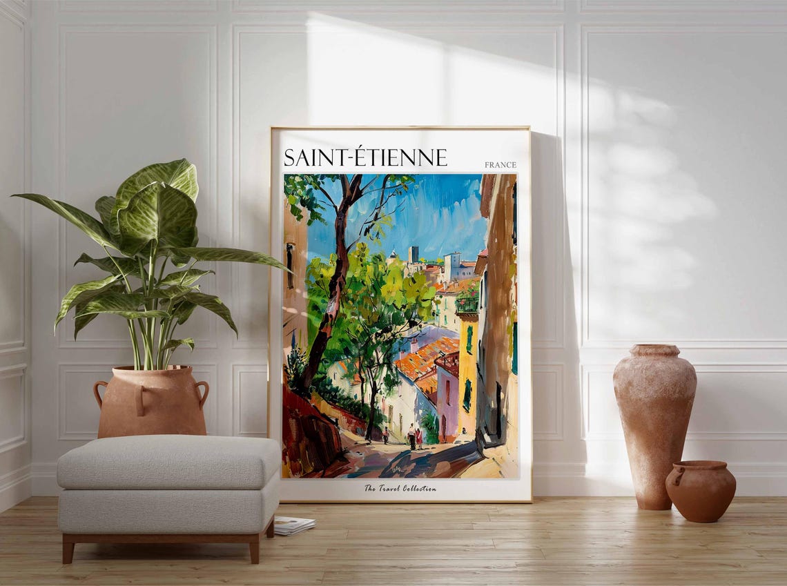 Saint Tienne Poster France Travel Print French Decor Europe Travel Poster European Wall Art City Print Saint Tienne Travel Poster - Image 3