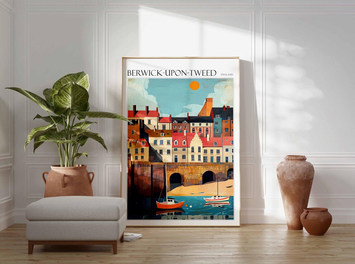 Berwick Upon Tweed Travel Poster, Border Town - Image 3