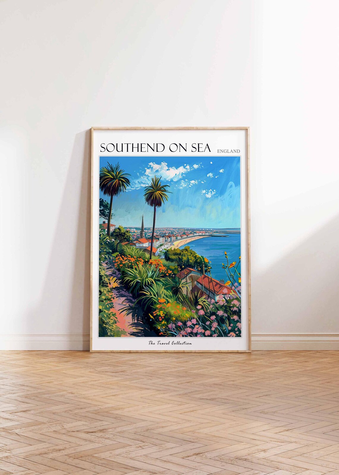 Southend on Sea England Palm Trees Beach Seaside Travel Poster - Image 2