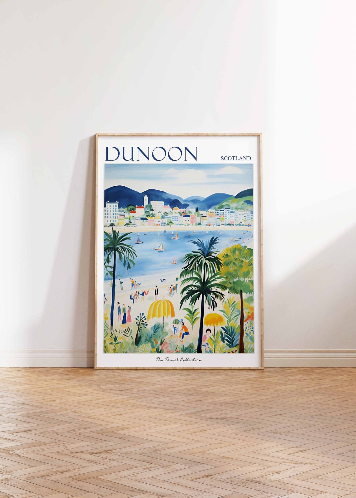 Dunoon Scotland Tropical Palm Beach With Sailboats Travel Poster - Image 2