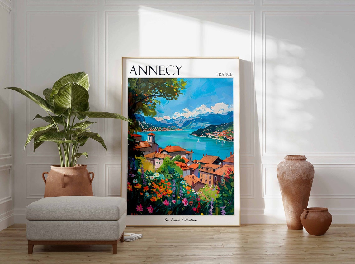 Annecy Poster France Travel Print French Decor Europe Travel Poster Annecy Wall Art European Decor Annecy Gift Annecy Travel Poster - Image 3