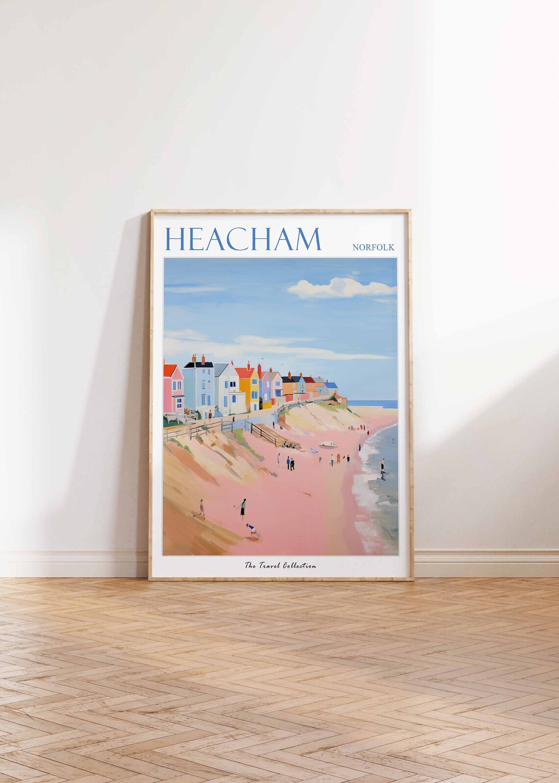 Heacham Norfolk Cliff Top Cottages Pink Sand Beach Families Poster - Image 2